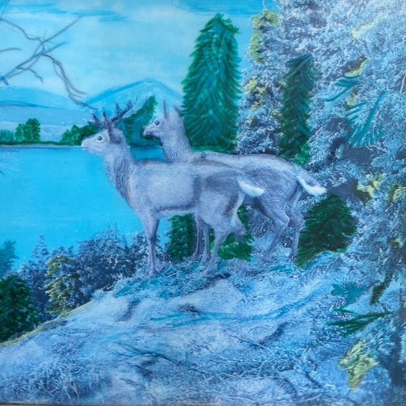Vintage Framed Hologram “Deer In The Mountains” - Picture 7 of 12